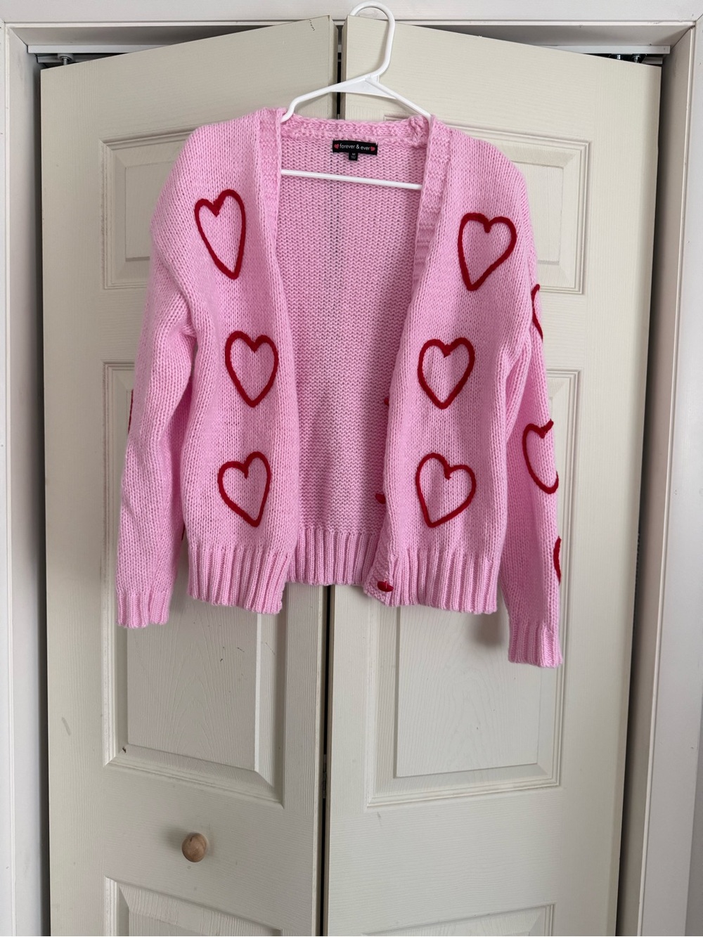 Forever & Ever pink knit cardigan